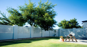 white slat garden fencing