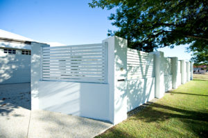 white slat fence at Perth Hamptons home