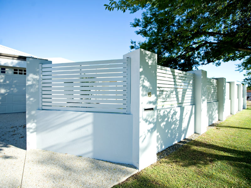 white slat fence at Perth Hamptons home