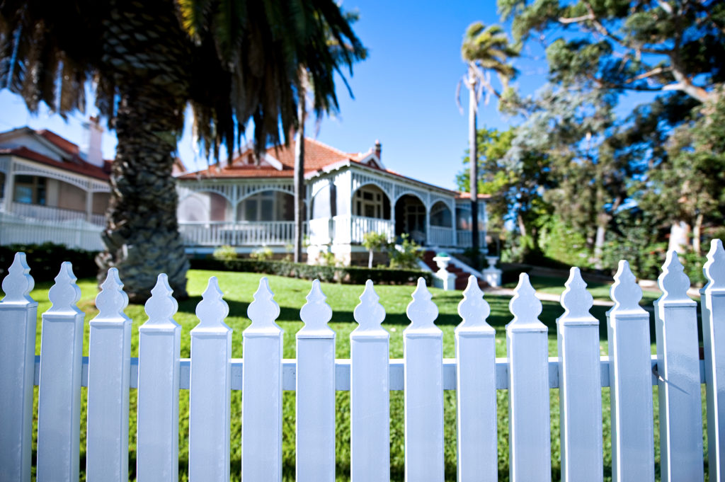 White Picket Fencing in Perth Garden