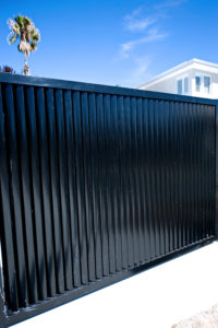 Black Louvre Sliding Gate