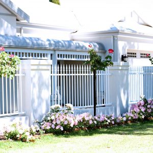 White Aluminium Fence at a Heritage Cottage in Perth