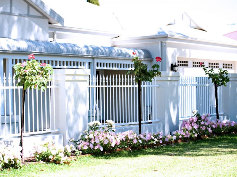 White Aluminium Fence at a Heritage Cottage in Perth