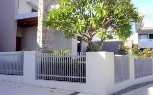 Residential aluminium blade fence at a house in Perth WA