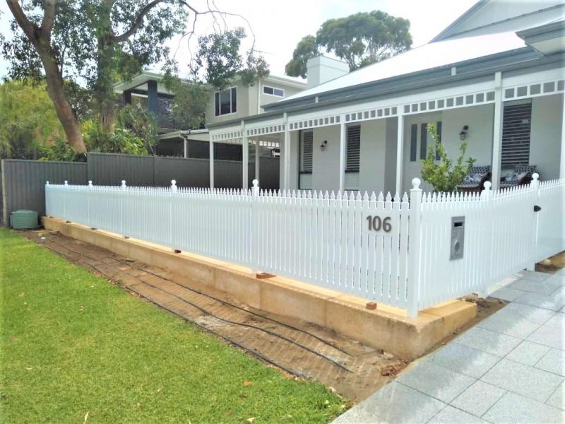 white picket fence at a perth Hamptons-style heritage home