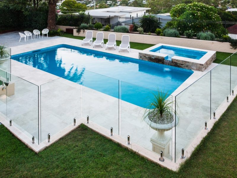frameless glass pool fencing at a Perth home