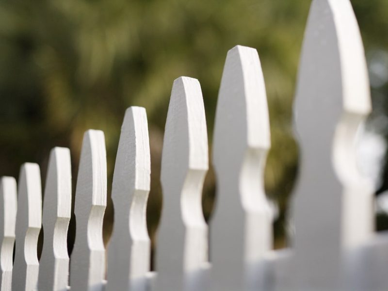 White picket fence panels